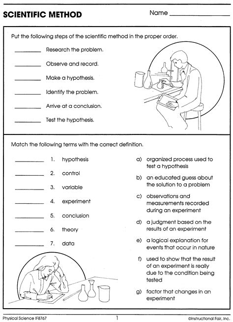 scientific method worksheet middle school pdf